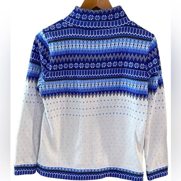 Talbots Fair-Isle Funnel Neck Long Sleeve Pullover Sweater Size M Petite - Picture 7 of 11